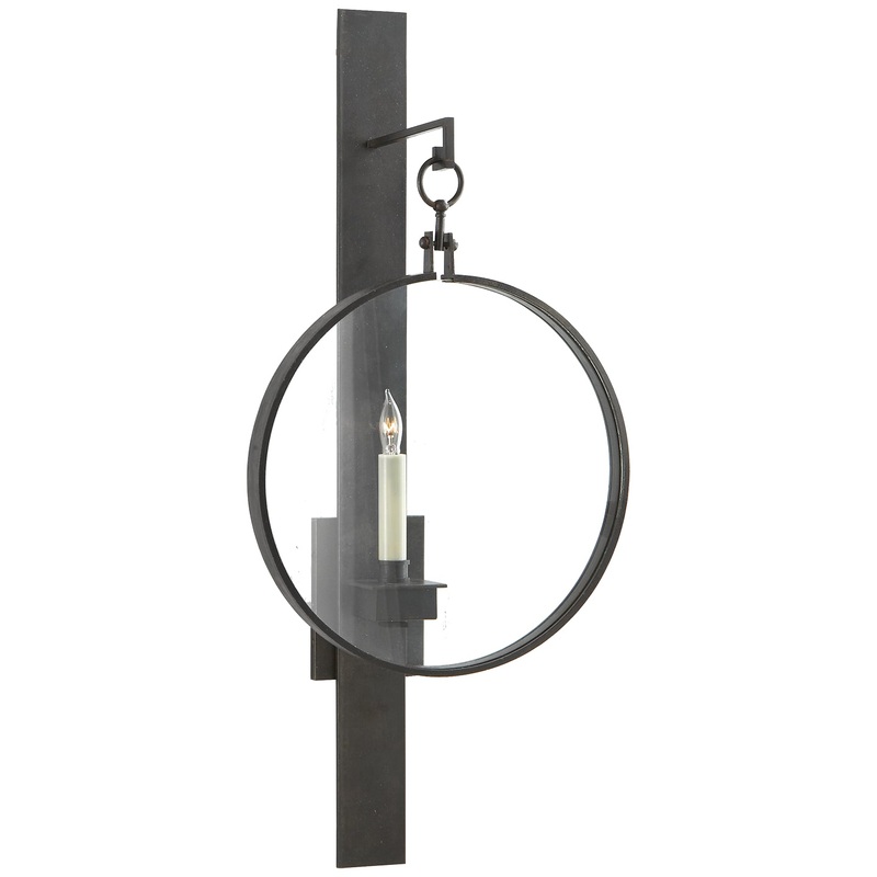 One Light Wall Sconce from the Alice Collection in Aged Iron Finish by Visual Comfort Signature