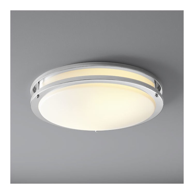 Oracle Two-Light LED Flush Mount Ceiling Fixture – Polished Chrome