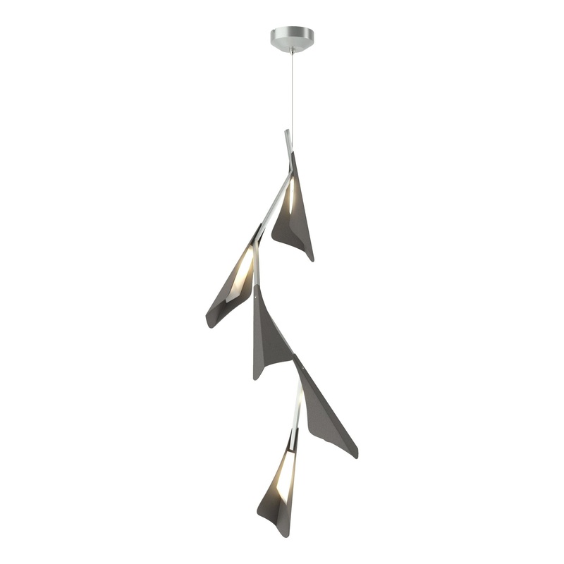 Plume 5-Light LED Pendant Vintage Platinum Natural Iron