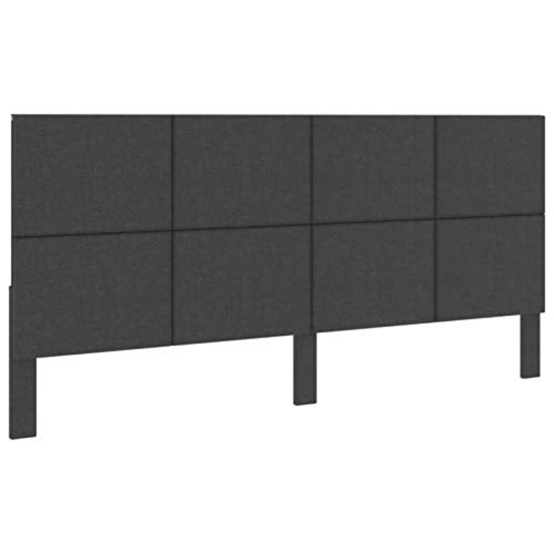 Tidyard Testiera per Letto Matrimoniale Moderno in Tessuto Grigio Scuro e MDF 200×200 cm