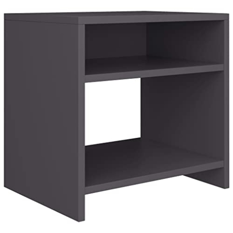 vidaXL Comodino con Ripiano e Vano a Giorno Classico Elegante Versatile Armadietto Notte Tavolino Salotto Grigio in Truciolato
