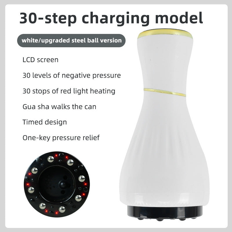 White Portable Electric Cupping Therapy Device – Adjustable Intensity & Heat