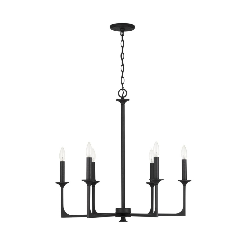 Capital Lighting 437361BI Clint 6 Light Chandelier Black Iron
