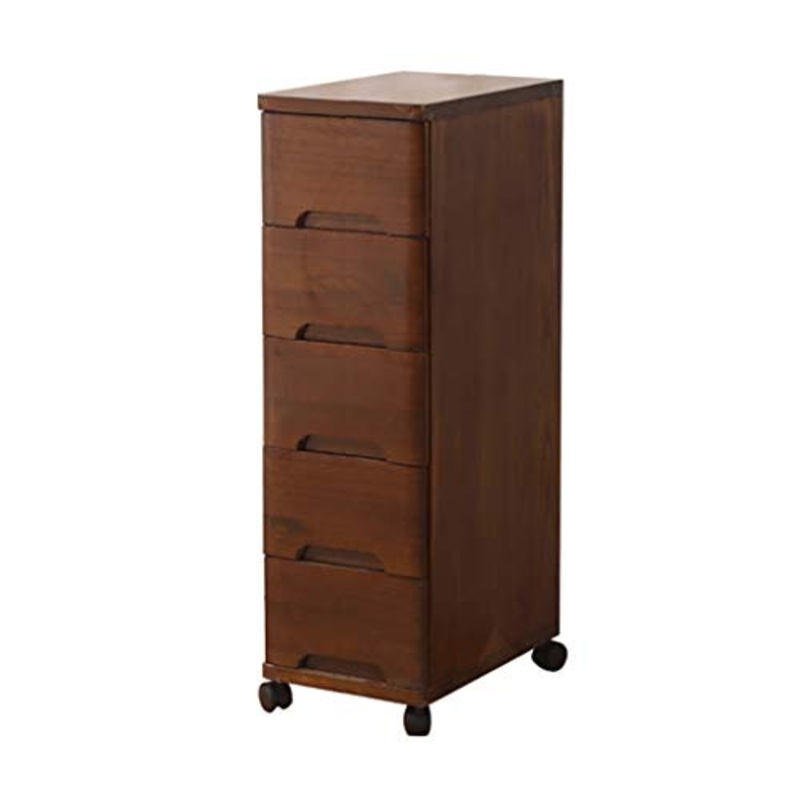 Cassettiera Armadio di stoccaggio a 5 strati Armadio ad angolo Sundries Classificatori con ruote e cassetti, Comodino per la casa in legno massello nordico, Alta capacit ( Size : 30*40*89cm )