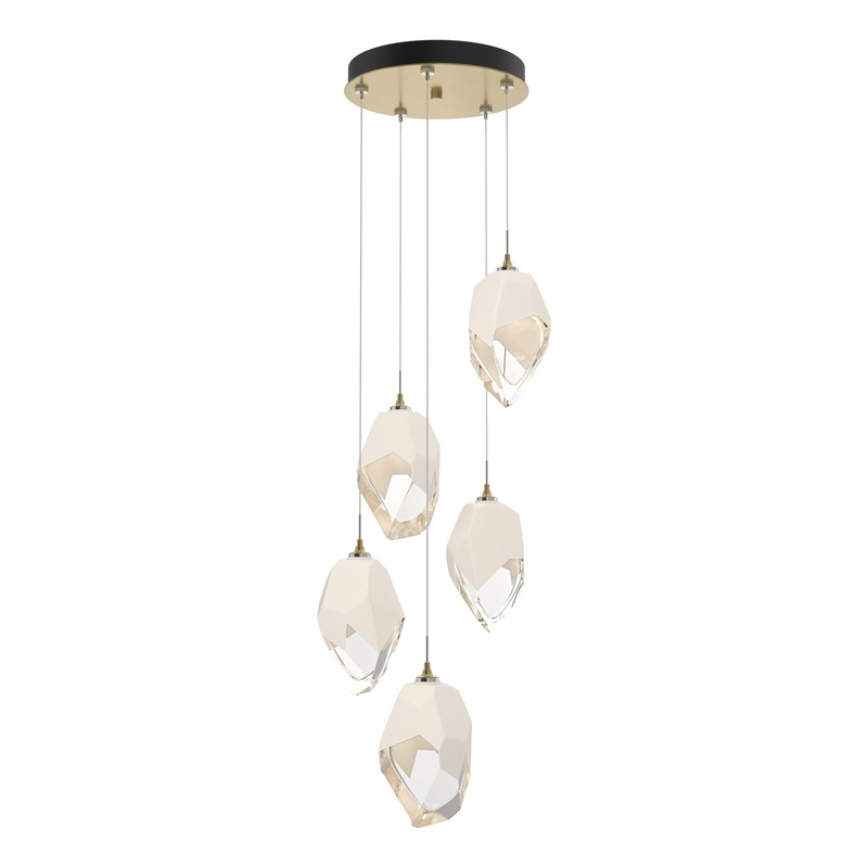 Chrysalis 5-Light Large Crystal Pendant Modern Brass White Crystal (WP)