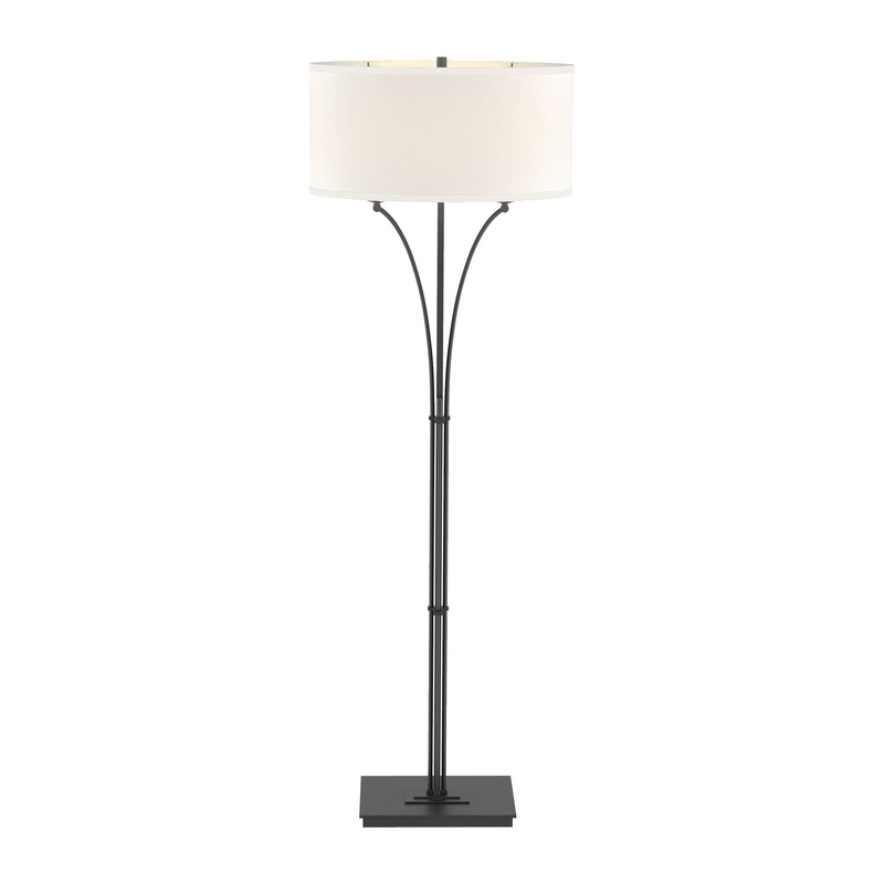 Contemporary Formae Floor Lamp Black Flax Shade (SE)