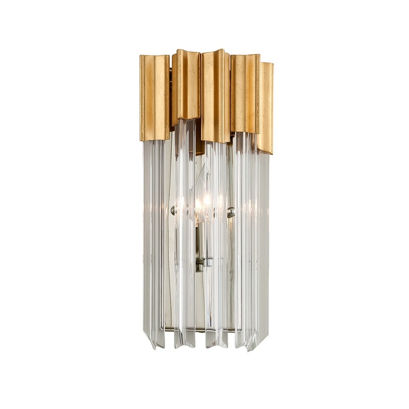 Corbett Lighting 220-11-GL/SS Charisma One Light Wall Sconce Gold Leaf W Polished Stainless