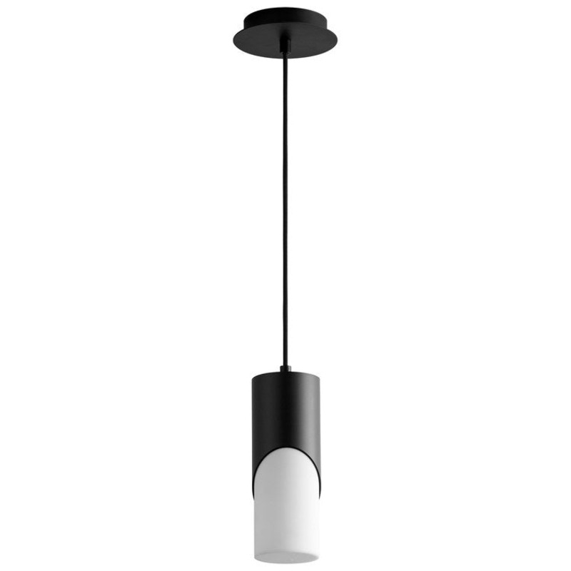 Ellipse Single-Light Short 3.5″ Mini Pendant with Acrylic Shade – Black
