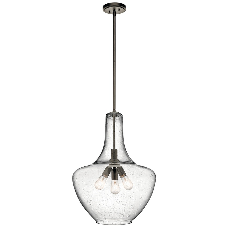 Kichler 42198OZ Three Light Pendant, Olde Bronze