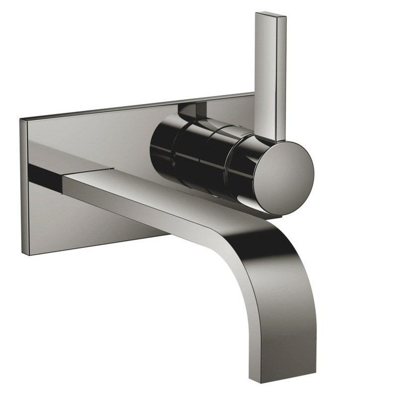 Lavatory Faucet MEM Wall Mount Mixer 1 Lever ADA WaterSense Dark Chrome 1.2 Gallons per Minute Less Drain 2 Hole