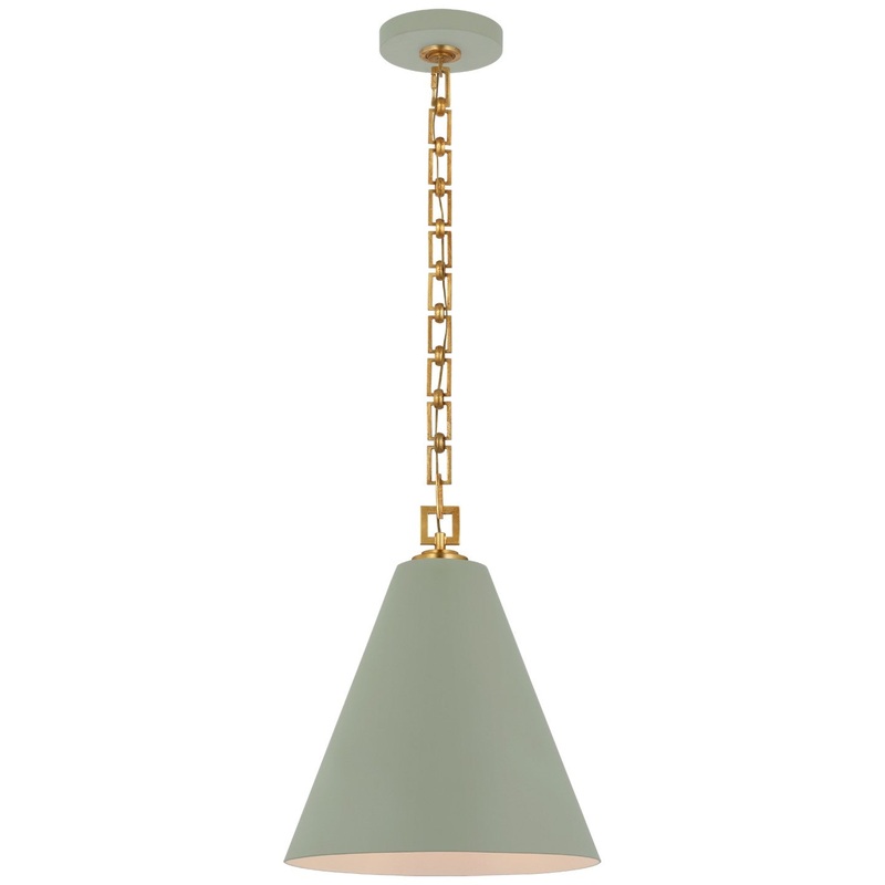 LED Pendant from the Theo Collection in Celadon And Gild Finish by Visual Comfort Signature