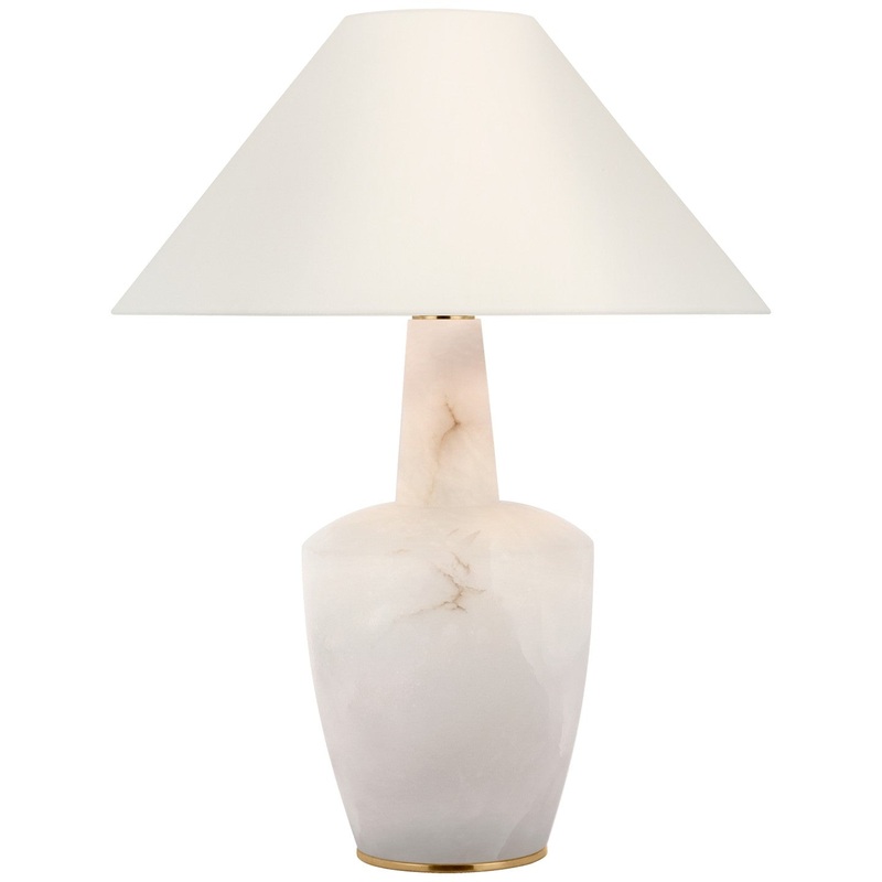 LED Table Lamp from the Paros Collection in Alabaster Finish by Visual Comfort Signature