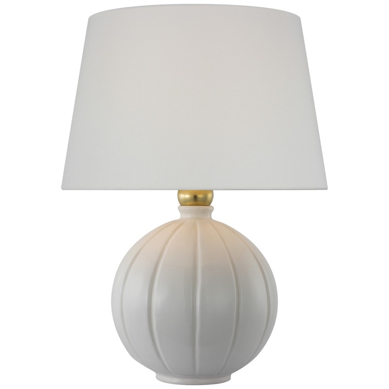 LED Table Lamp from the Ponteil Collection in Crackled Ivory Finish by Visual Comfort Signature