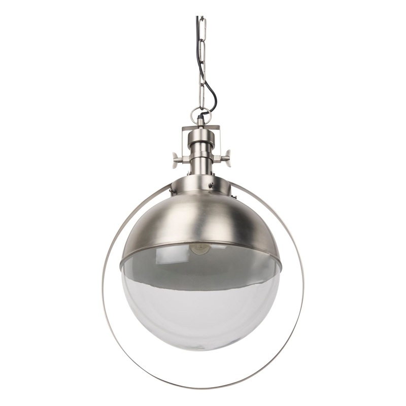 Leighton Pendant Antique Nickel Metal | Glass Globe