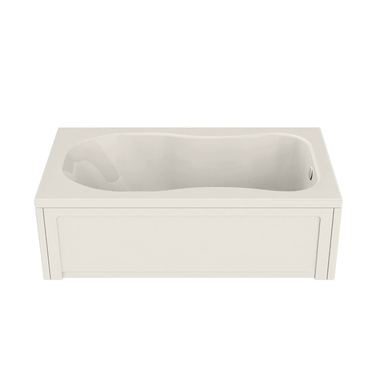 MAAX 101054-094-007 Topaz 6032 Acrylic Alcove End Drain Combined Hydromax & Aerofeel Bathtub in Biscuit