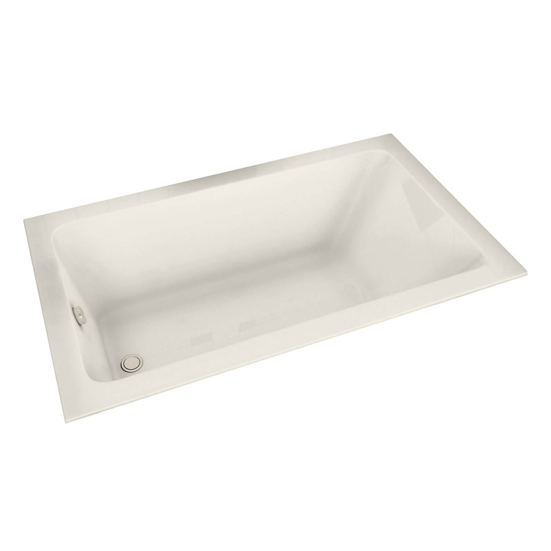MAAX 101456-003-007 Pose 6030 Acrylic Drop-in End Drain Whirlpool Bathtub in Biscuit