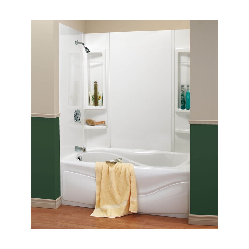 MAAX 101594-000-129-000 Finesse 59 61 x 34 Polystyrene Glue up Five-Piece Tub Wall Surround in White