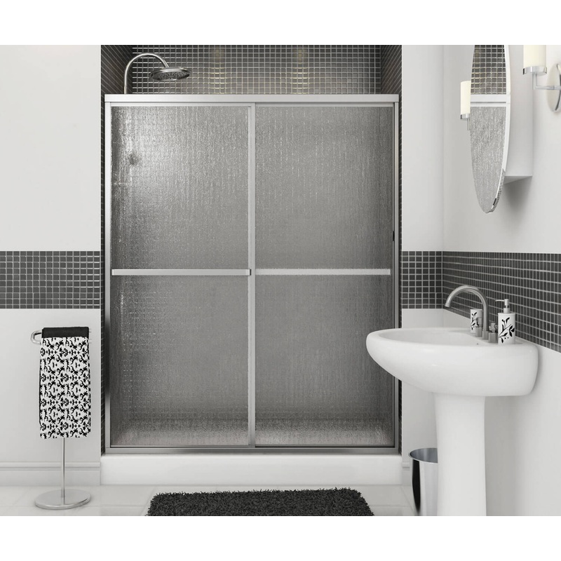 MAAX 105412-970-084-000 Polar 54-59  x 68 in. Bypass Shower Door for Alcove Installation with Raindrop glass in Chrome