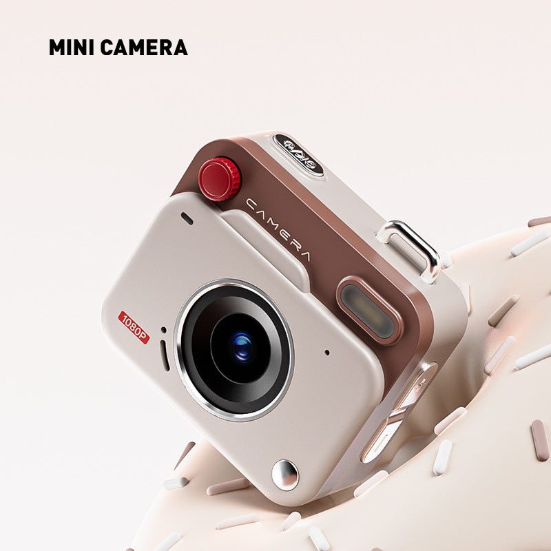 Mini Retro Keychain Camera – 48MP Photos, 1080P HD Video with Built-in Filters & Flash(Khaki Brown)