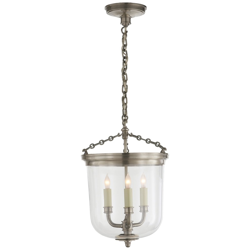 Three Light Lantern from the Merchant Collection in Antique Nickel Finish by Visual Comfort Signature