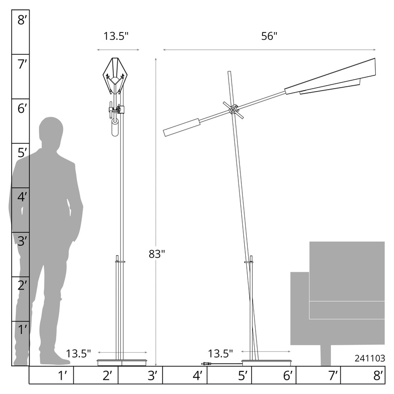 Vertex Floor Lamp Modern Brass Natural Iron
