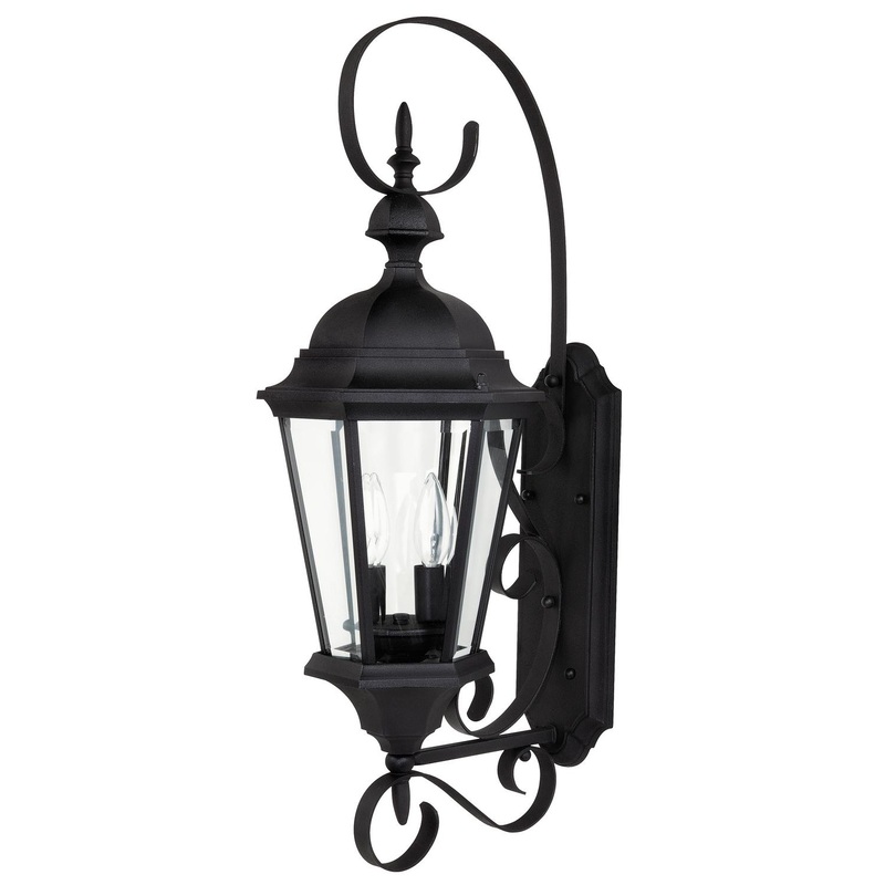 Capital Lighting 9722BK Carriage House 2 Light Outdoor Wall Lantern Black