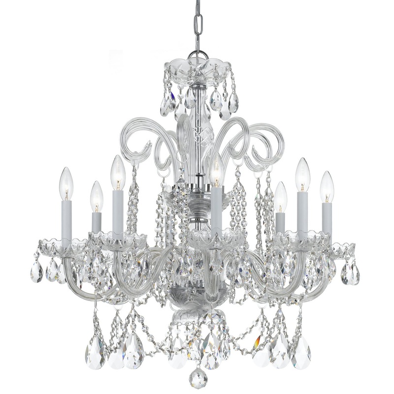 Crystorama 5008-CH-CL-S Traditional Crystal Eight Light Chandelier Polished Chrome
