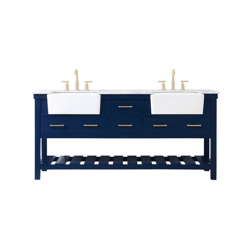 Double Bathroom Vanity from the Clement Collection in Blue Finish by Elegant Lighting