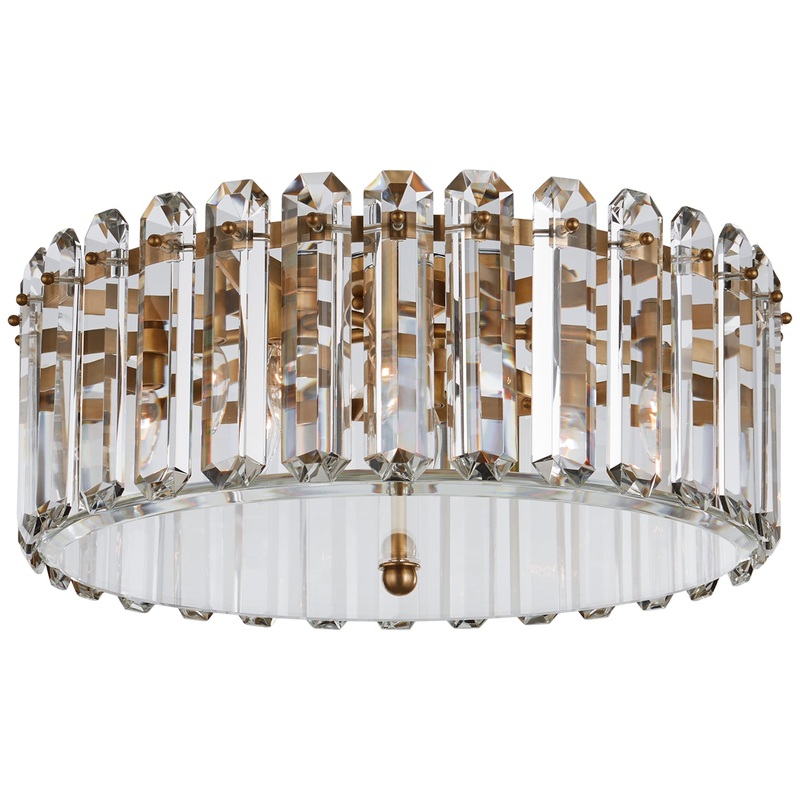 Five Light Flush Mount from the Bonnington Collection in Hand-Rubbed Antique Brass Finish by Visual Comfort Signature