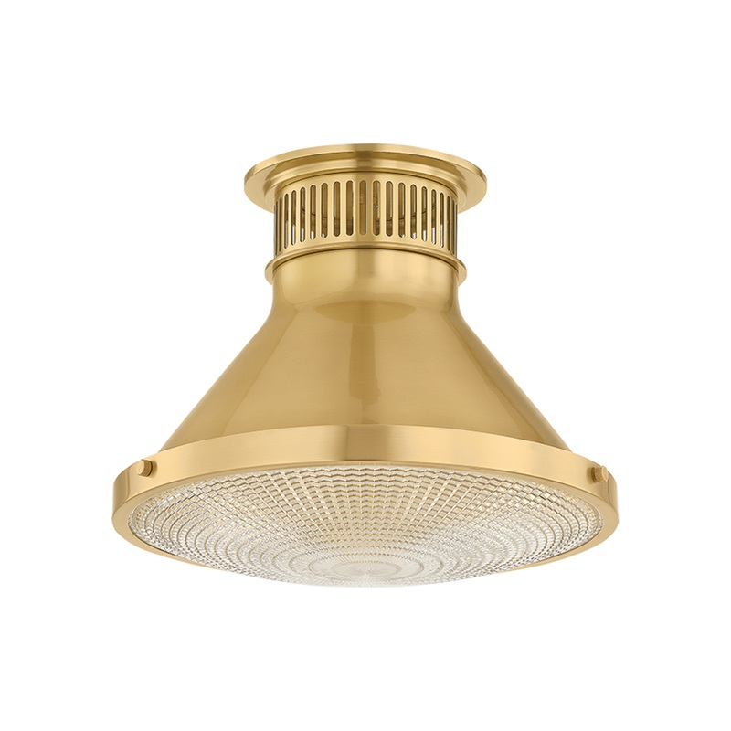 Highclere 1-Light Flush Mount Aged Brass