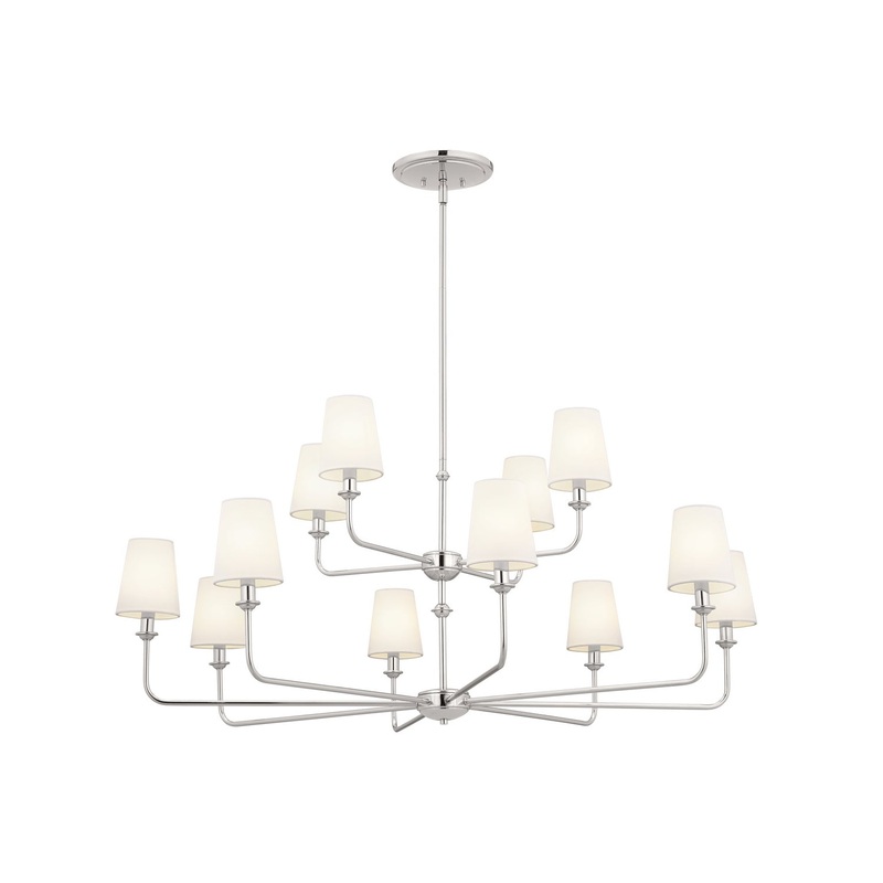 Kichler 52518PN 12 Light Chandelier, Polished Nickel
