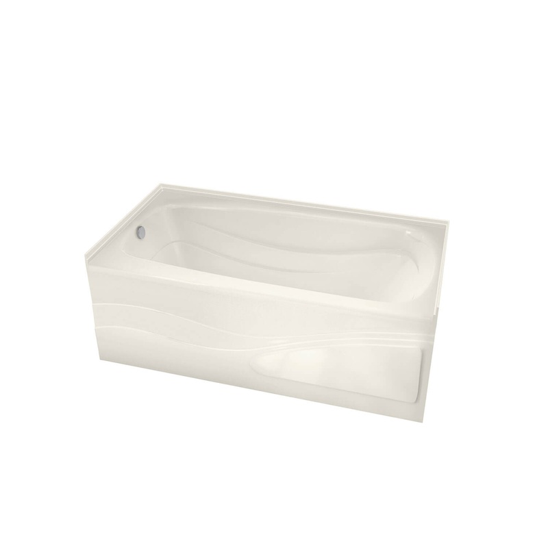 MAAX 102204-R-103-007 Tenderness 7236 Acrylic Alcove Right-Hand Drain Aeroeffect Bathtub in Biscuit