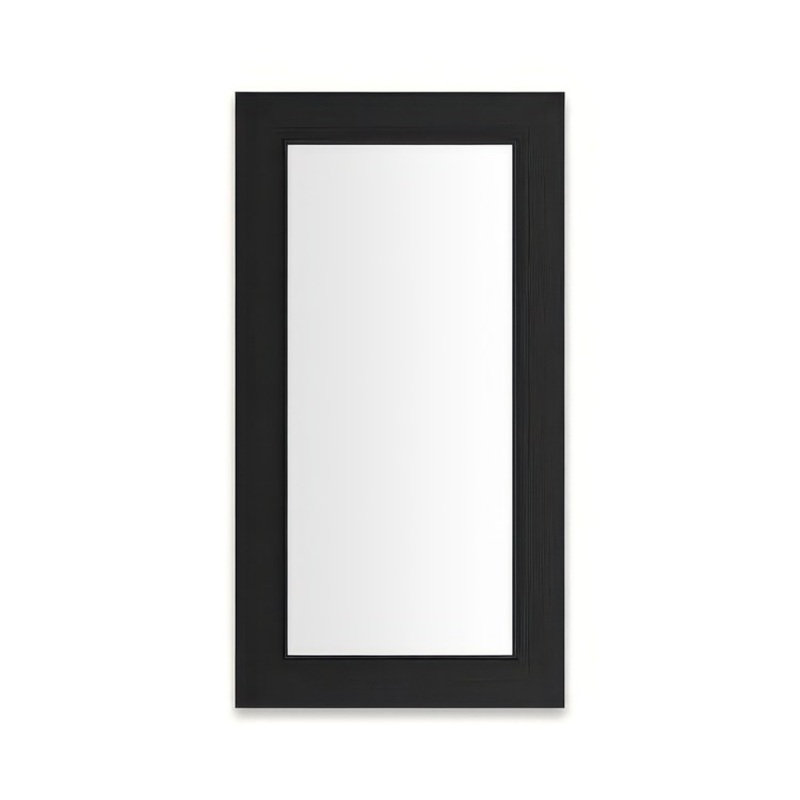 Medicine Cabinet Main Line 16 x 30 Inch 1 Doors Framed Mirror Brushed Black Flat Top Merion Frame Slow Close Hinges 4 Inch