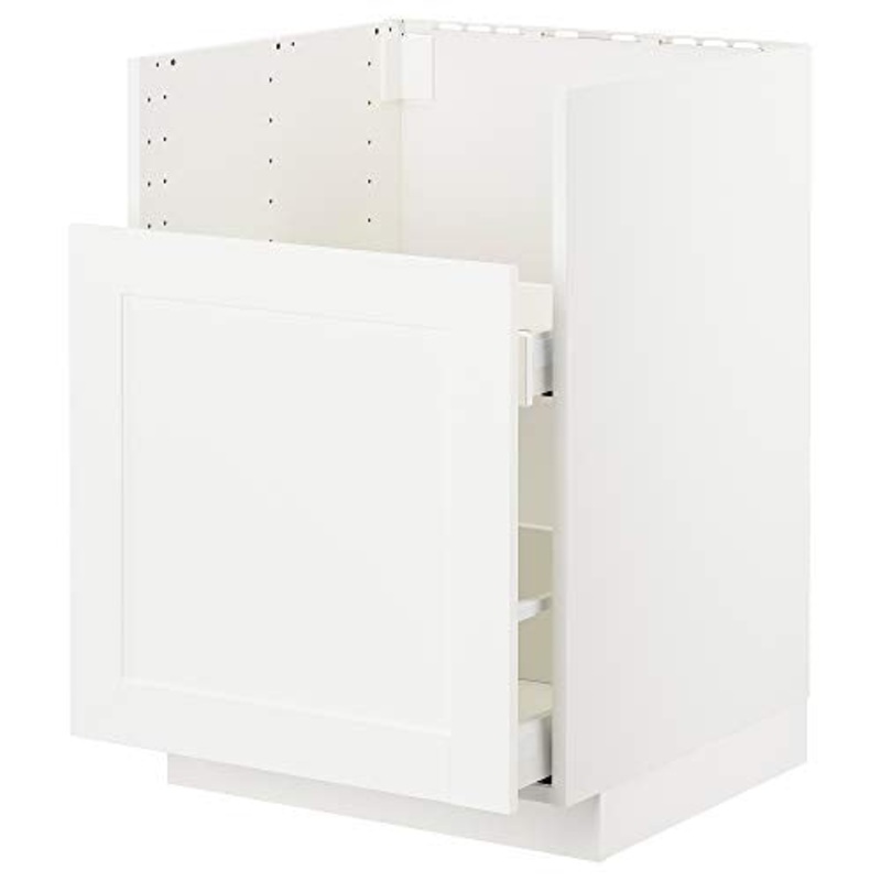 METOD bc f BREDSJN snk/1 frnt/2 drws 60×61.6×88 cm bianco/bianco