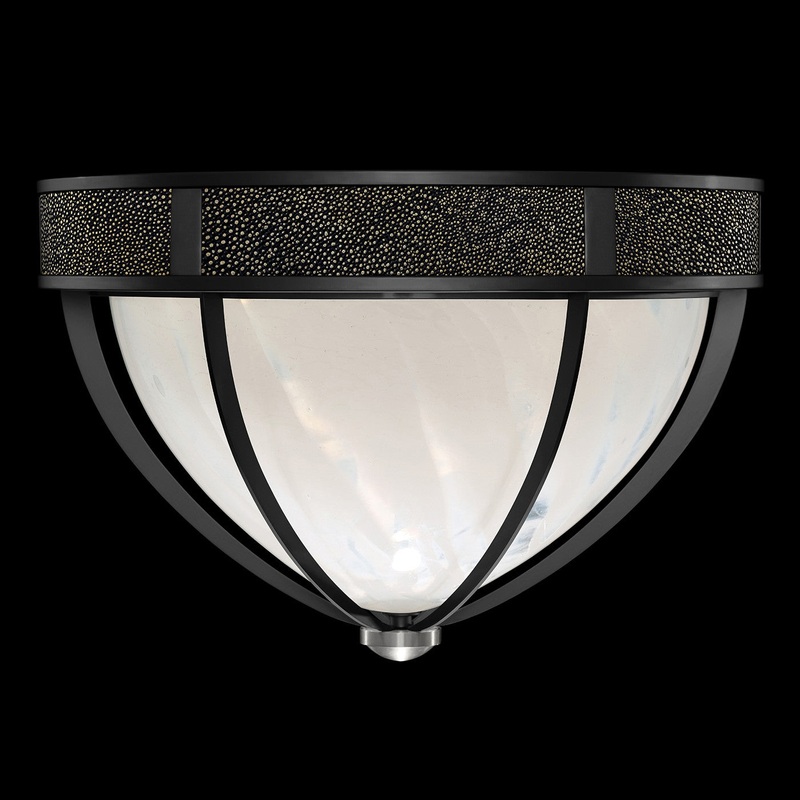 Mirage 18.75″W Round Flush Mount Black Iron/Nickel/Black Knight