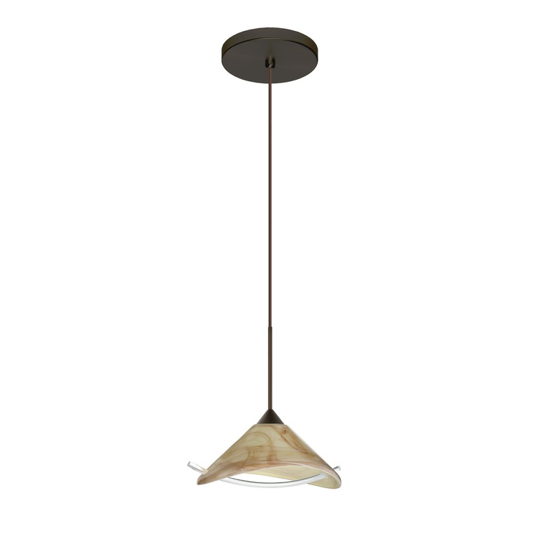 One Light Pendant from the Hoppi Collection in Bronze Finish by Besa