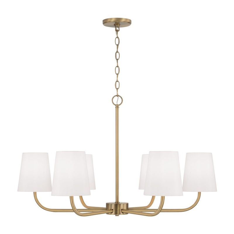 Six Light Chandelier from the Brody Collection in Aged Brass Finish by Capital Lighting