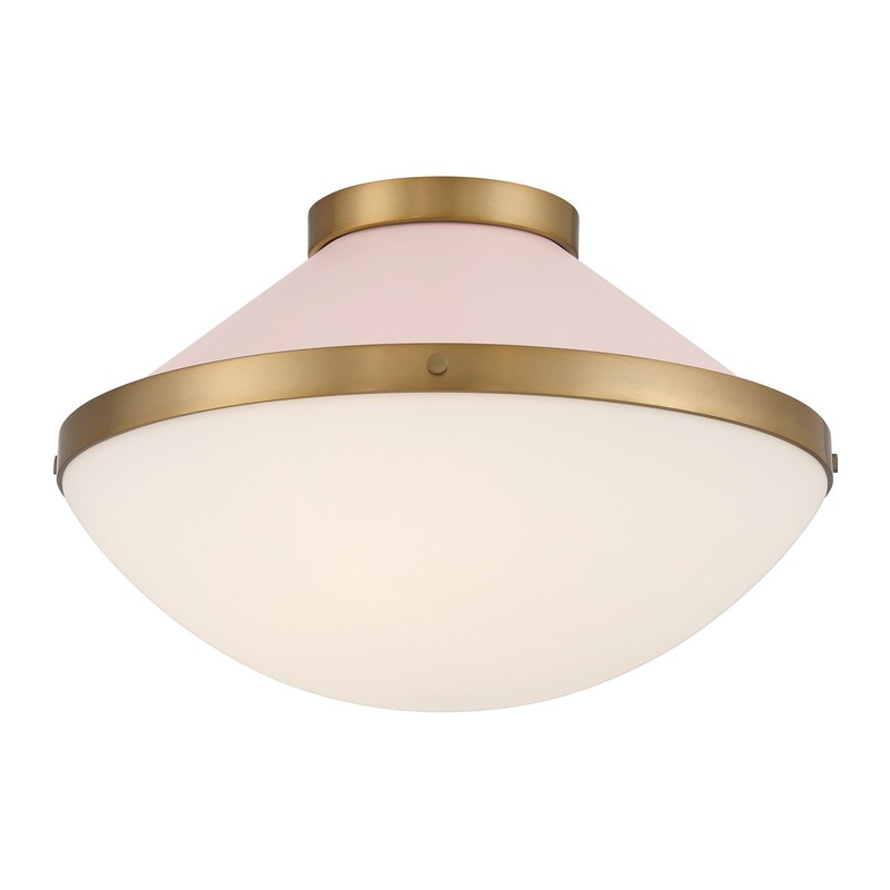 Two Light Flush Mount from the Xander Collection in Vibrant Gold/Blush Finish by Crystorama