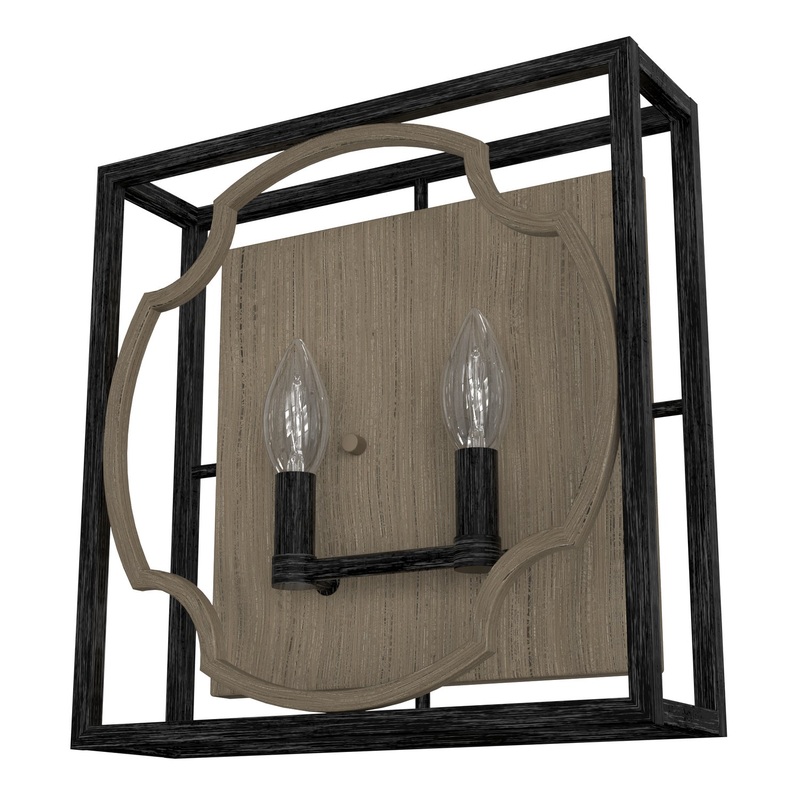 Two Light Wall Sconce from the Stone Creek Collection in French Oak Finish by Hunter