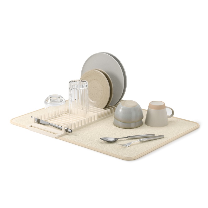 UDry Dish Rack with Drying Mat Linen