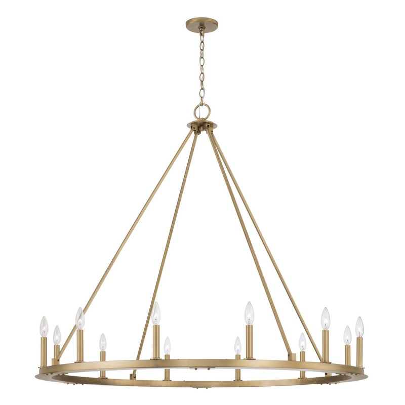 12 Light Chandelier from the Pearson Collection in Aged Brass Finish by Capital Lighting