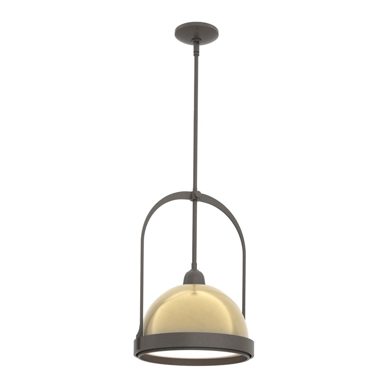 Atlas Small Pendant Dark Smoke Modern Brass