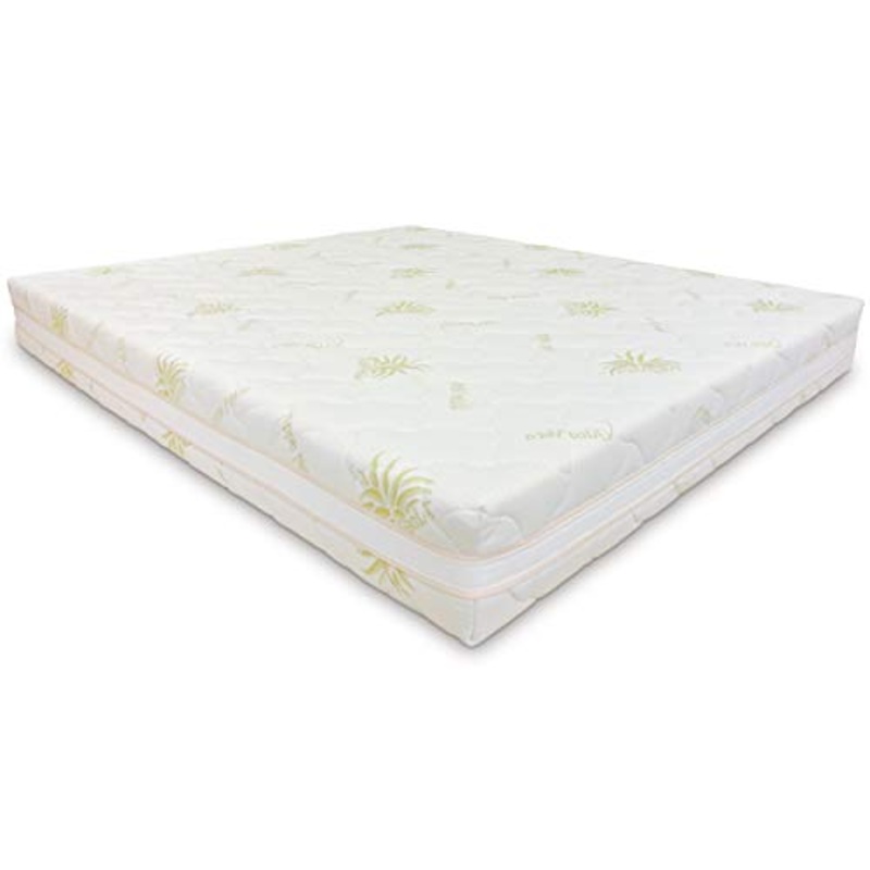 Baldiflex Emporio Fodera per Materasso Francese in Aloe Vera, Coprimaterasso, con Fascia Traspirante, Sfoderabile con Zip, Atossica, Misura 140x190x15 cm