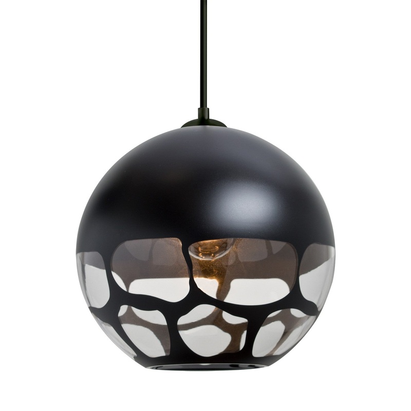Besa 1JT-ROCKYBK-BK Besa Rocky Pendant One Light Pendant Black