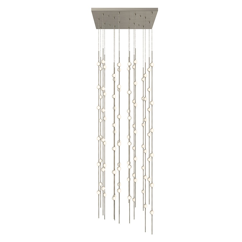 Constellation Andromeda 24″ Square LED Pendant Satin Nickel with White Optical Acrylic 3000K 10′ Adjustable Cord