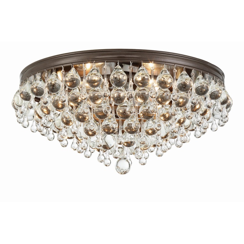 Crystorama 138-VZ Calypso Six Light Flush Mount Vibrant Bronze