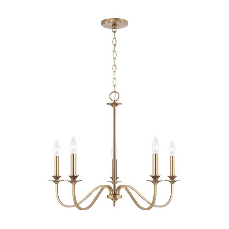 Five Light Chandelier from the Weston Collection in Matte Brass Finish by Capital Lighting