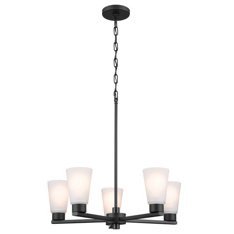 Kichler 52436BK Five Light Chandelier, Black