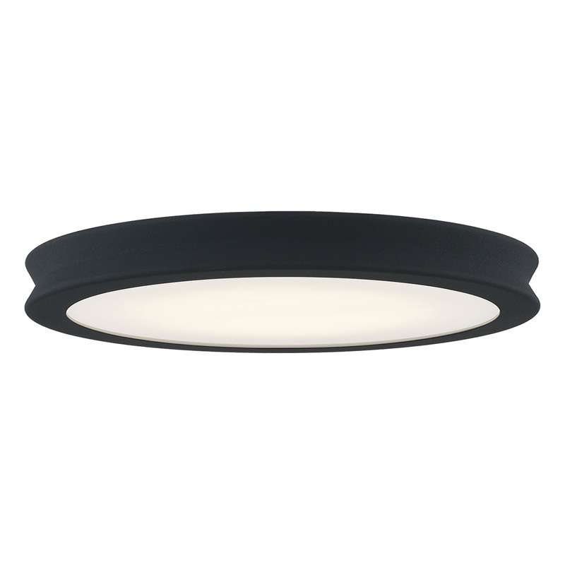 LED Flush-Mount from the Bevel Collection in Matte Black – Textured Finish by Justice Designs