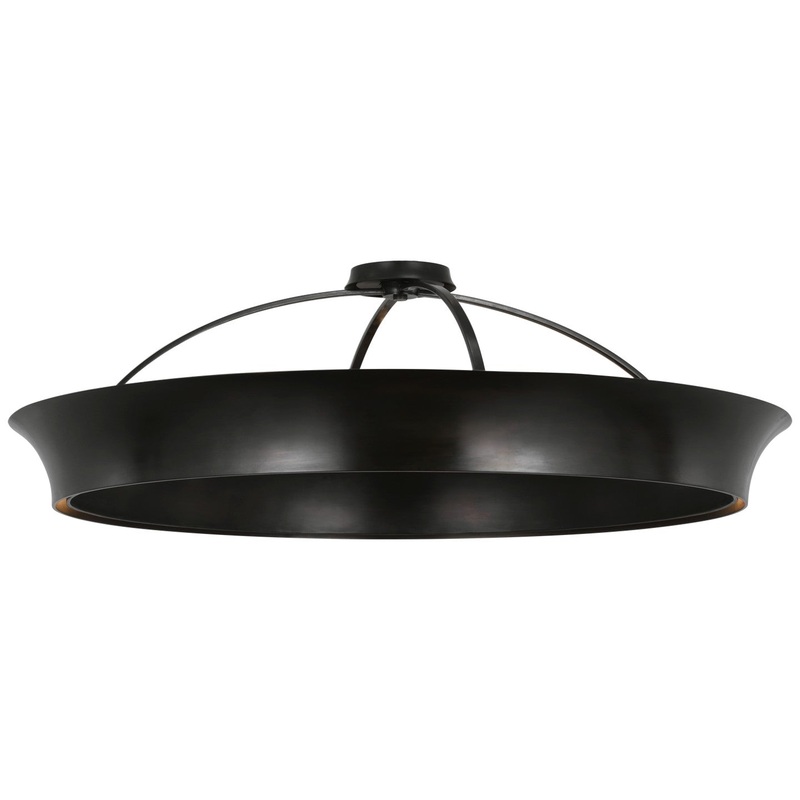 LED Flush Mount from the Garland Collection in Aged Iron Finish by Visual Comfort Signature